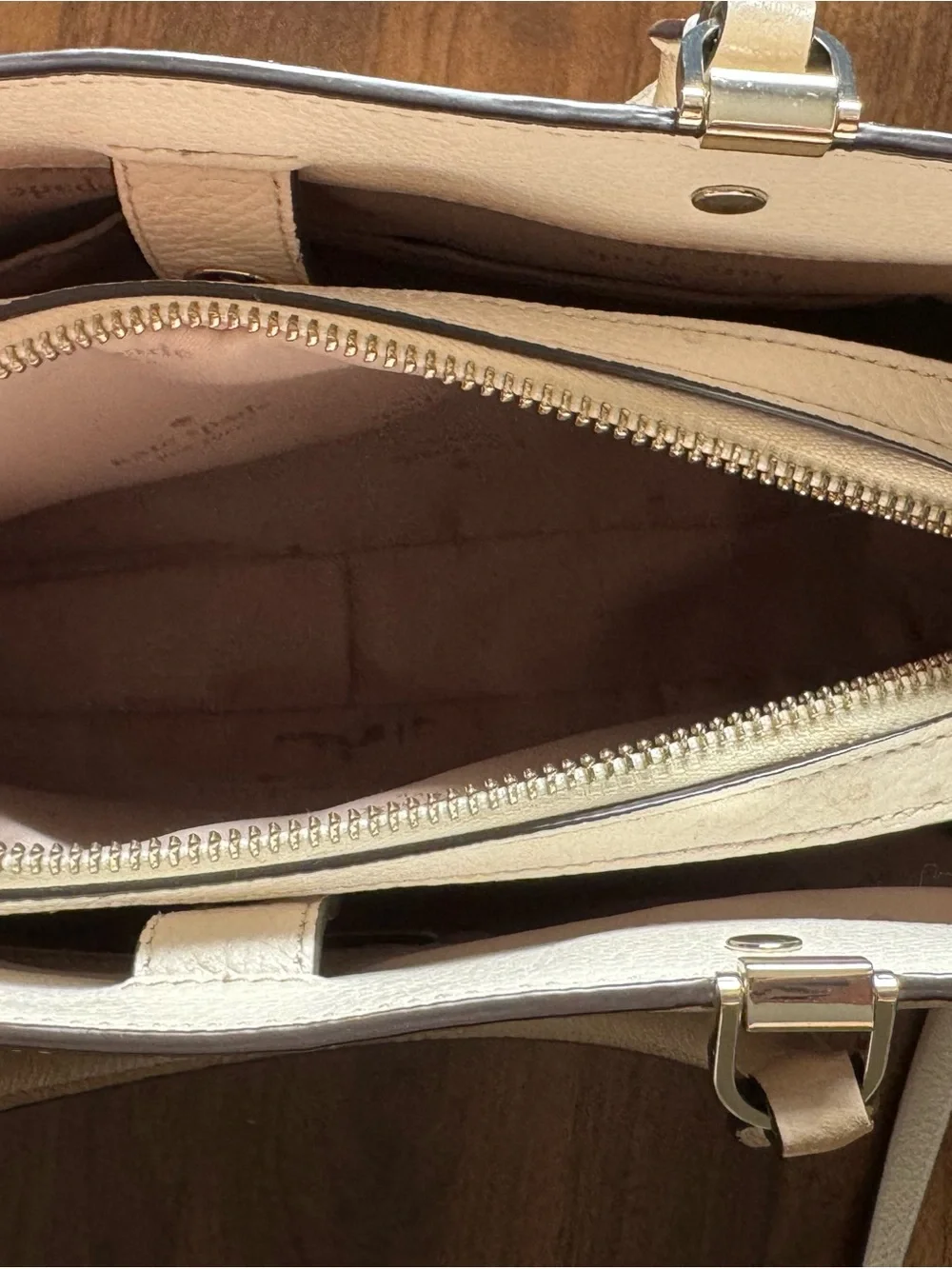 kate spade Pebbled Cream Top-Handle Shoulder Bag